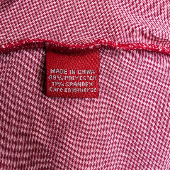 Ohio State Buckeye Red White Logo Fitted Lightweight Sweater Jacket Women Medium - Picture 4 of 8